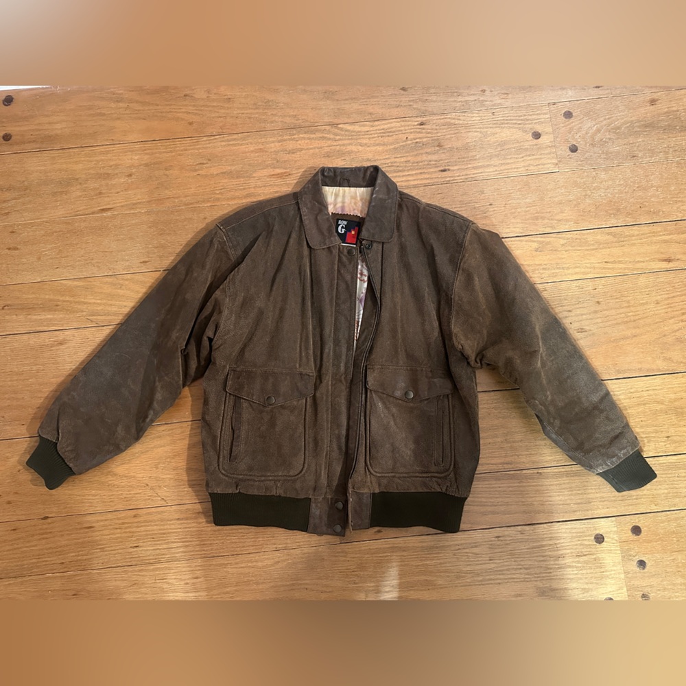 Men's Leather Row G bomber jacket